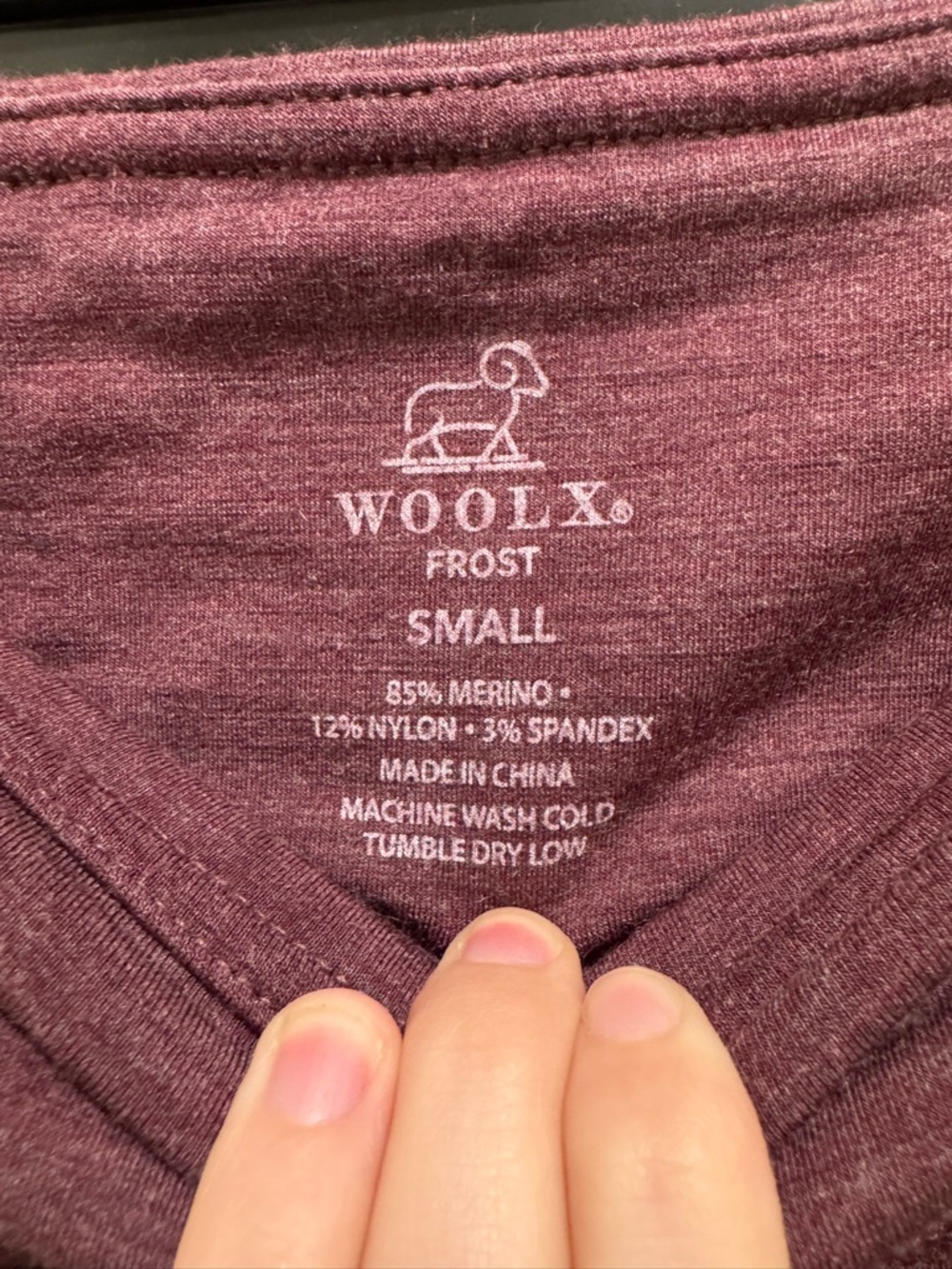Woolx Frost Merino Wool Leggings Burgundy Pocket Thermal Pants Small - Picture 3 of 9